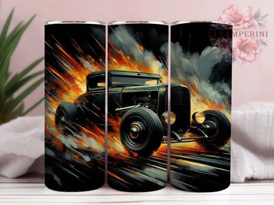 Vintage Hot Rod Racer Tumbler, Racing Fan Present, Hot Rod Lover Cup, Vintage Auto Design, Car Enthusiast Gift, Speed Racer Tumbler, Muscle Car Cup Sublimation Li Zamperini 