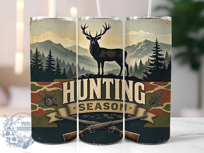 Vintage Hunting Season 20oz Tumbler, Hunting Season, Vintage Style, Rustic Theme, Sublimation Wrap, 20oz Tumbler, Outdoors Aesthetic, Wildlife Design Sublimation ToriDesigns 
