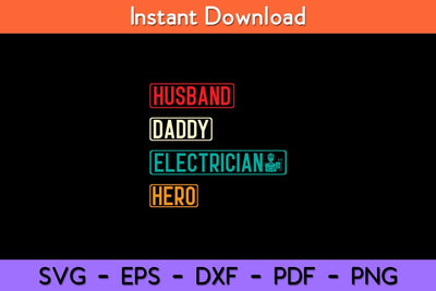 Vintage Husband Daddy Electrician Hero Fathers Day Svg Design SVG artprintfile 