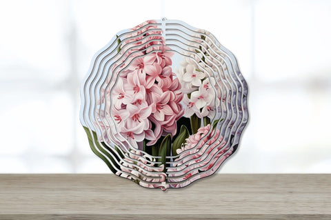 Vintage Hyacinth Flowers Wind Spinner Sublimation Regulrcrative 