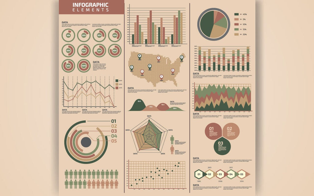 Vintage infographic elements data visualization template design - So Fontsy