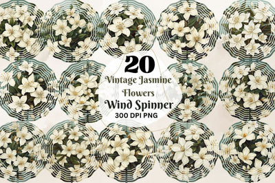 Vintage Jasmine Flowers Wind Spinner Sublimation Regulrcrative 