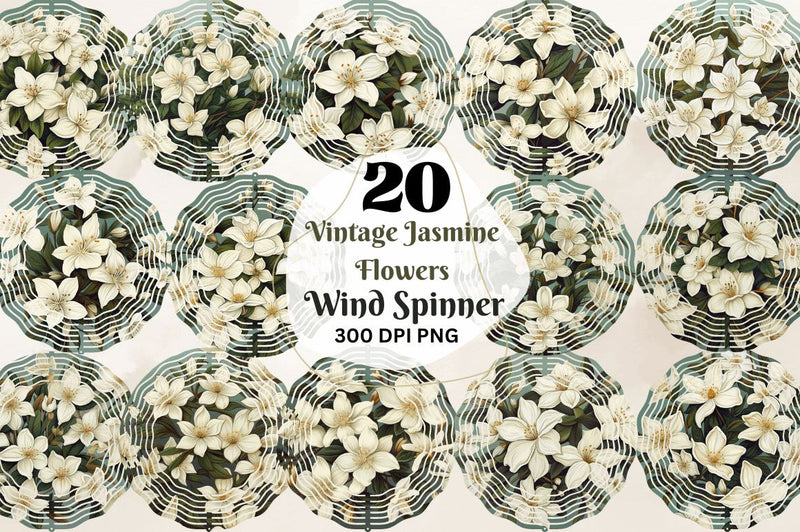 Vintage Jasmine Flowers Wind Spinner - So Fontsy