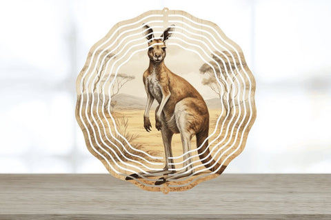 Vintage Kangaroo Wind Spinner Sublimation Regulrcrative 