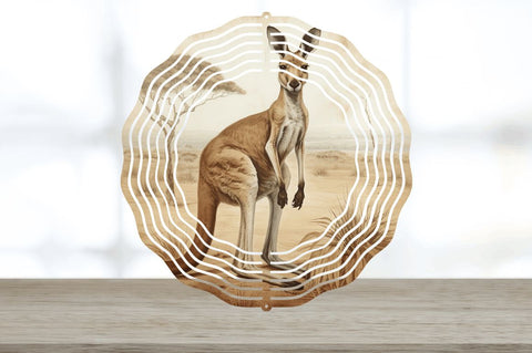 Vintage Kangaroo Wind Spinner Sublimation Regulrcrative 