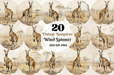 Vintage Kangaroo Wind Spinner Sublimation Regulrcrative 