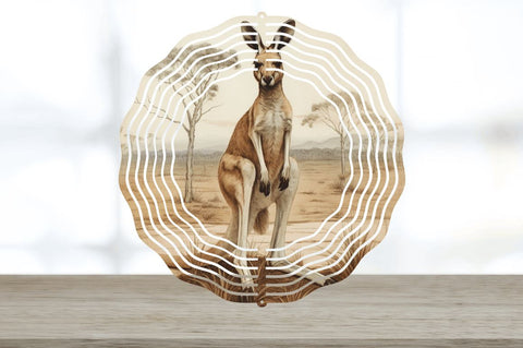 Vintage Kangaroo Wind Spinner Sublimation Regulrcrative 
