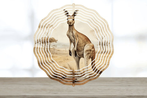 Vintage Kangaroo Wind Spinner Sublimation Regulrcrative 