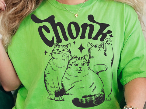 Vintage Kawaii Chonk Cat Shirt, Funny Fat Cat Meme Svg, Aesthetic Kitty svg, Cute Animal svg, Cat Mom Dad Gift SVG DesignDestine 