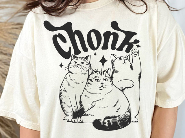 Vintage Kawaii Chonk Cat Shirt, Funny Fat Cat Meme Svg, Aesthetic Kitty svg, Cute Animal svg, Cat Mom Dad Gift SVG DesignDestine 