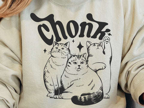 Vintage Kawaii Chonk Cat Shirt, Funny Fat Cat Meme Svg, Aesthetic Kitty svg, Cute Animal svg, Cat Mom Dad Gift SVG DesignDestine 