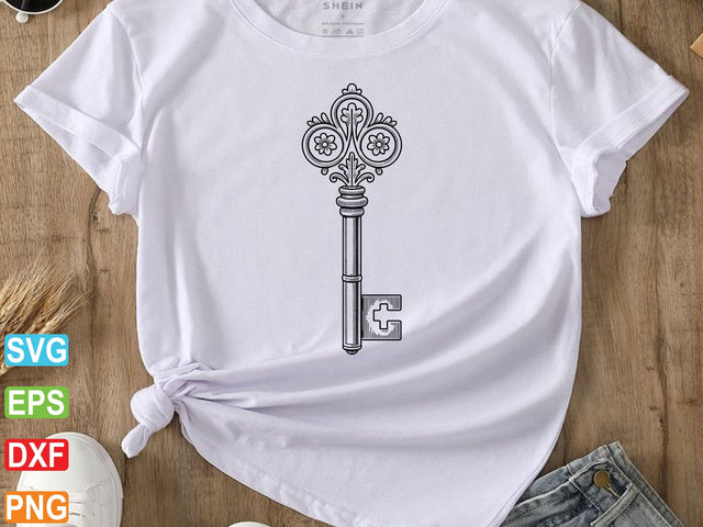 Vintage Key SVG, Vintage Key Clipart, Vintage Key Symbol SVG Creativeart88 