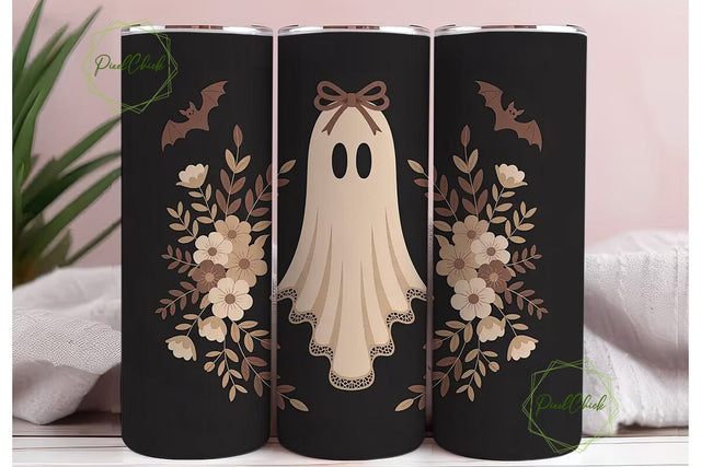 Vintage Lace Ghost 20oz Tumbler Wrap Sublimation PixelChick 