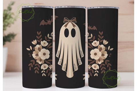 Vintage Lace Ghost 20oz Tumbler Wrap Sublimation PixelChick 