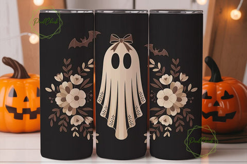 Vintage Lace Ghost 20oz Tumbler Wrap Sublimation PixelChick 