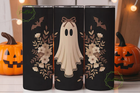 Vintage Lace Ghost 20oz Tumbler Wrap Sublimation PixelChick 