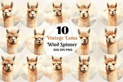 Vintage Lama Wind Spinner Sublimation Regulrcrative 
