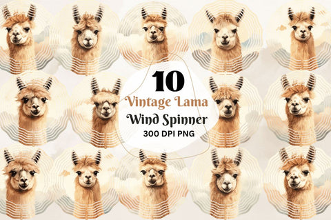 Vintage Lama Wind Spinner Sublimation Regulrcrative 
