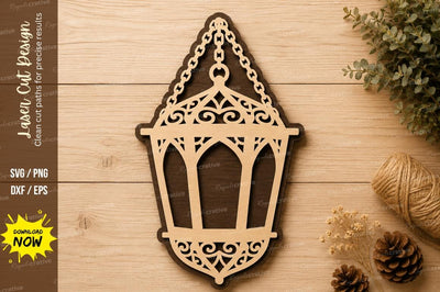 Vintage Lantern Laser Cut SVG Design SVG Regulrcrative 
