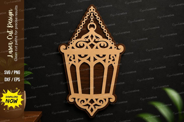 Vintage Lantern SVG | Decorative Laser Cut Hanging Design SVG Regulrcrative 