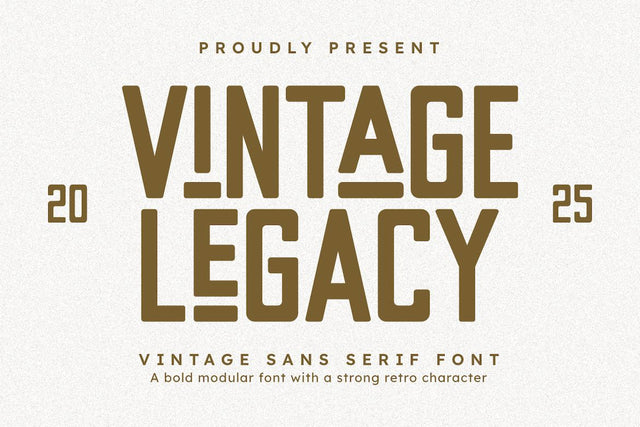 Vintage Legacy – Bold Modular Sans Serif Font with Retro Vibes Font Masyafi Studio 