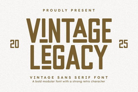 Vintage Legacy – Bold Modular Sans Serif Font with Retro Vibes Font Masyafi Studio 