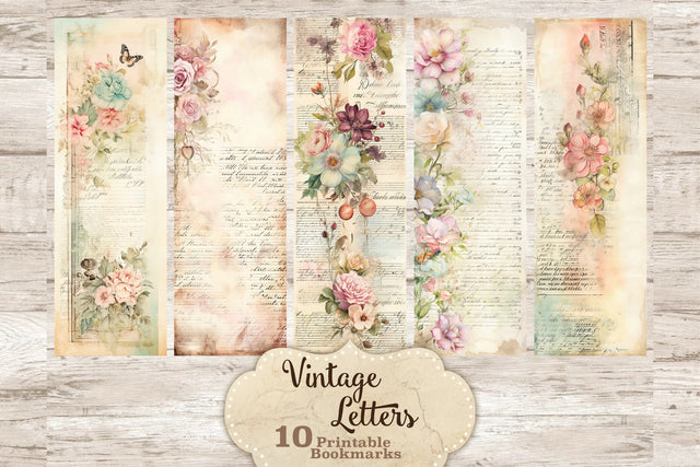 Vintage Letters Bookmarks | Print And Cut Set SVG GlamArtZhanna 
