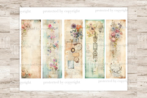 Vintage Letters Bookmarks | Print And Cut Set SVG GlamArtZhanna 
