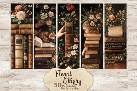 Vintage Library Bookmarks | Victorian Woman With Books SVG GlamArtZhanna 