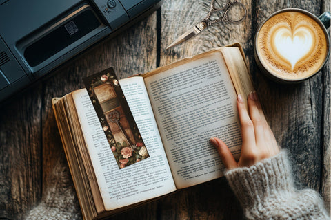 Vintage Library Bookmarks | Victorian Woman With Books SVG GlamArtZhanna 