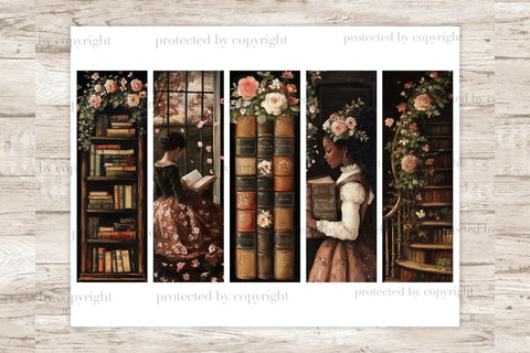 Vintage Library Bookmarks | Victorian Woman With Books SVG GlamArtZhanna 