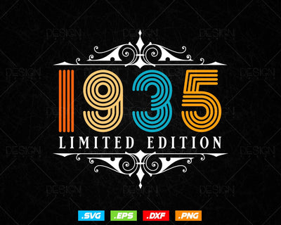 Vintage Limited Edition 1935 Birthday Svg Png, Retro Style 89th Happy Birthday Gifts T shirt Design, Birthday Woman Svg, Aged To Perfection SVG DesignDestine 