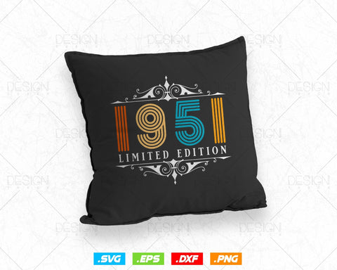 Vintage Limited Edition 1951 Birthday Svg Png, Retro Style 73th Happy Birthday Gifts T shirt Design, Birthday Woman Svg, Aged To Perfection SVG DesignDestine 