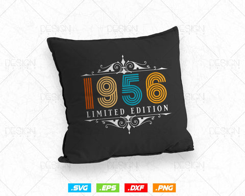 Vintage Limited Edition 1956 Birthday Svg Png, Retro Style 68th Happy Birthday Gifts T shirt Design, Birthday Woman Svg, Aged To Perfection SVG DesignDestine 