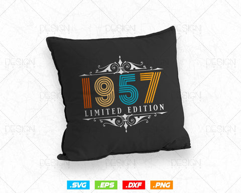 Vintage Limited Edition 1957 Birthday Svg Png, Retro Style 67th Happy Birthday Gifts T shirt Design, Birthday Woman Svg, Aged To Perfection SVG DesignDestine 
