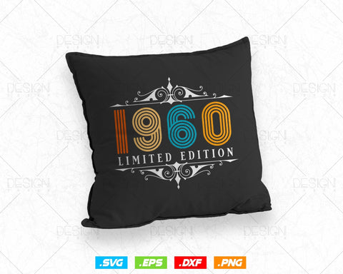 Vintage Limited Edition 1960 Birthday Svg Png, Retro Style 64th Happy Birthday Gifts T shirt Design, Birthday Woman Svg, Aged To Perfection SVG DesignDestine 