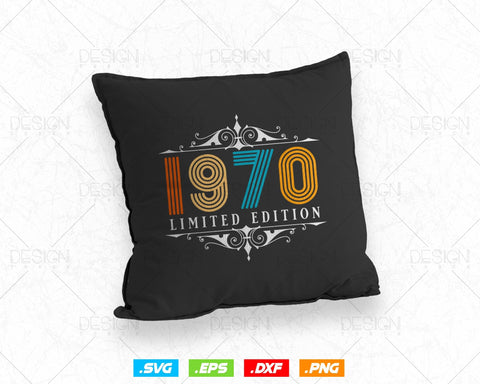 Vintage Limited Edition 1970 Birthday Svg Png, Retro Style 54th Happy Birthday Gifts T shirt Design, Birthday Woman Svg, Aged To Perfection SVG DesignDestine 
