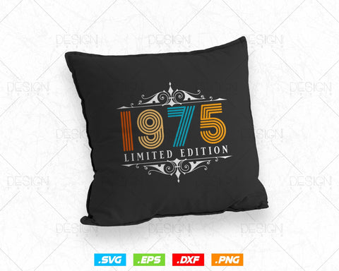 Vintage Limited Edition 1975 Birthday Svg Png, Retro Style 49th Happy Birthday Gifts T shirt Design, Birthday Woman Svg, Aged To Perfection SVG DesignDestine 