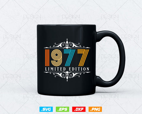 Vintage Limited Edition 1977 Birthday Svg Png, Retro Style 47th Happy Birthday Gifts T shirt Design, Birthday Woman Svg, Aged To Perfection SVG DesignDestine 