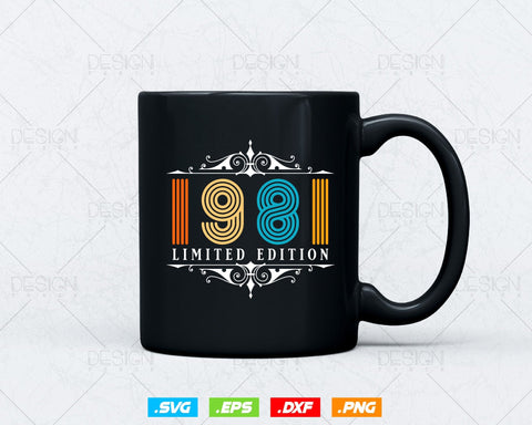 Vintage Limited Edition 1981 Birthday Svg Png, Retro Style 43th Happy Birthday Gifts T shirt Design, Birthday Woman Svg, Aged To Perfection SVG DesignDestine 