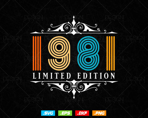 Vintage Limited Edition 1981 Birthday Svg Png, Retro Style 43th Happy Birthday Gifts T shirt Design, Birthday Woman Svg, Aged To Perfection SVG DesignDestine 