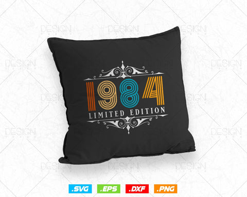 Vintage Limited Edition 1984 Birthday Svg Png, Retro Style 40th Happy Birthday Gifts T shirt Design, Birthday Woman Svg, Aged To Perfection SVG DesignDestine 