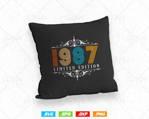Vintage Limited Edition 1987 Birthday Svg Png, Retro Style 37th Happy Birthday Gifts T shirt Design, Birthday Woman Svg, Aged To Perfection SVG DesignDestine 