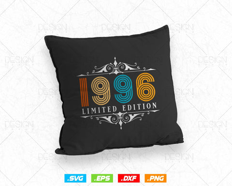 Vintage Limited Edition 1996 Birthday Svg Png, Retro Style 28th Happy Birthday Gifts T shirt Design, Birthday Woman Svg, Aged To Perfection SVG DesignDestine 