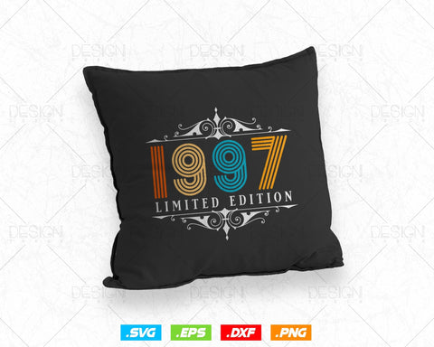 Vintage Limited Edition 1997 Birthday Svg Png, Retro Style 27th Happy Birthday Gifts T shirt Design, Birthday Woman Svg, Aged To Perfection SVG DesignDestine 