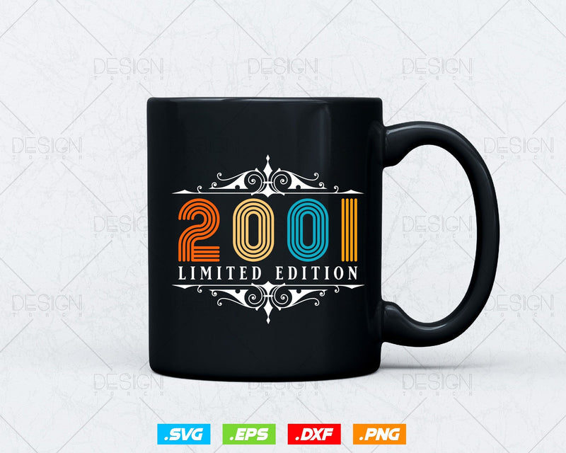 Vintage Limited Edition 2001 Birthday Svg Png, Retro Style 23th Happy ...