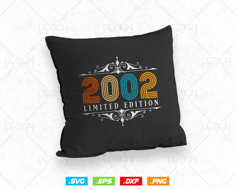 Vintage Limited Edition 2002 Birthday Svg Png, Retro Style 22th Happy Birthday Gifts T shirt Design, Birthday Girl Svg, Aged To Perfection SVG DesignDestine 