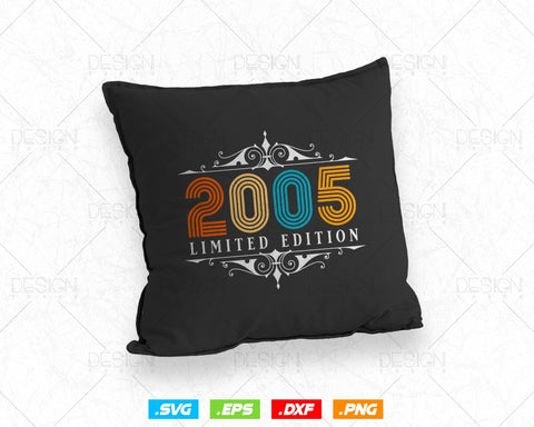 Vintage Limited Edition 2005 Birthday Svg Png, Retro Style 19th Happy Birthday Gifts T shirt Design, Birthday Girl Svg, Aged To Perfection SVG DesignDestine 