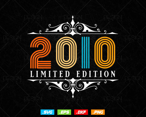 Vintage Limited Edition 2010 Birthday Svg Png, Retro Style 14th Happy Birthday Gifts T shirt Design, Official Teenager, Aged To Perfection SVG DesignDestine 