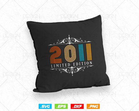 Vintage Limited Edition 2011 Birthday Svg Png, Retro Style 13th Happy Birthday Gifts T shirt Design, Official Teenager, Aged To Perfection SVG DesignDestine 